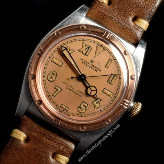 Rolex Bubbleback Two-Tones California Dial 3372 (SOLD) - The Vintage Concept