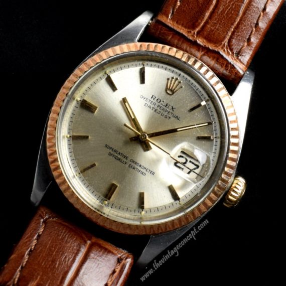 Rolex Datejust RG/SS Silver Dial 1601 (SOLD) - The Vintage Concept