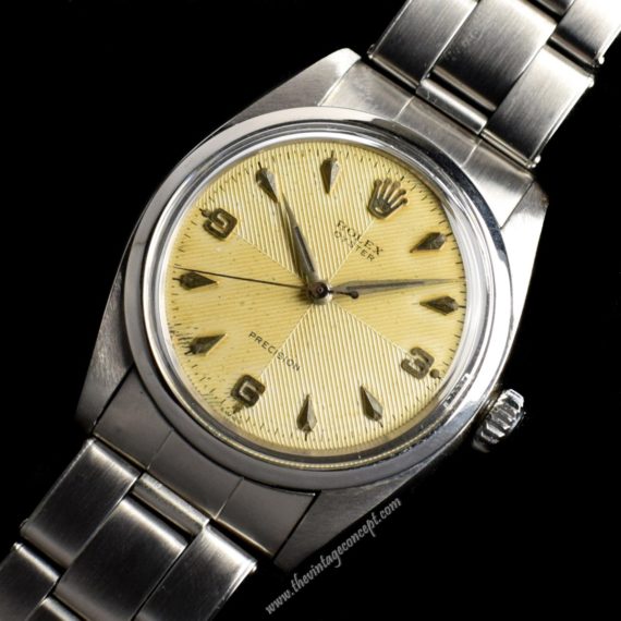 Rolex Oyster Cream Chevron Dial 6422 (SOLD) - The Vintage Concept