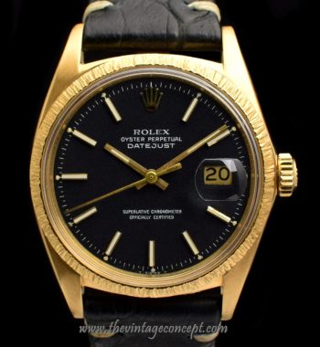 Rolex Datejust 18K YG Matte Red Dust Dial 1607 w/ Original Double Punched Papers & Service Paper (SOLD) - The Vintage Concept