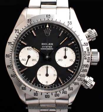 Rolex Daytona Silver Print Sigma Black Dial 6265 (Box Set) (SOLD) - The Vintage Concept