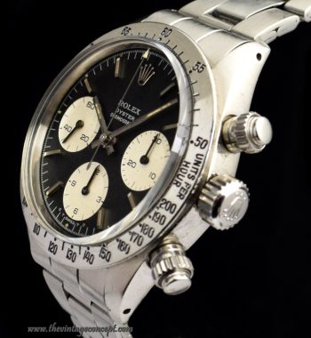 Rolex Daytona Silver Print Sigma Black Dial 6265 (Box Set) (SOLD) - The Vintage Concept