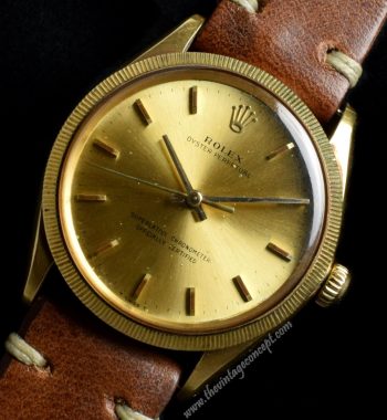 Rolex Oyster 18K YG Gold Dial 1023 w/ Double Original Papers (SOLD) - The Vintage Concept