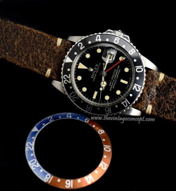 Rolex GMT-Master Gilt Dial 1675 w/ Two Inserts (SOLD) - The Vintage Concept