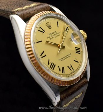 Rolex Datejust Two-Tones Gold Dial Black Roman Index 1601 (SOLD) - The Vintage Concept
