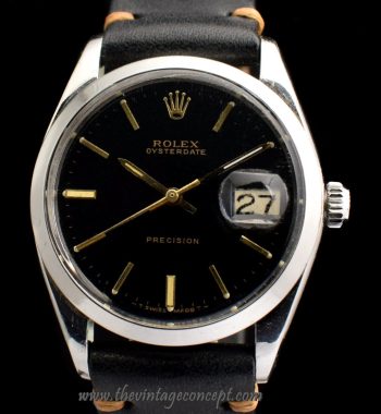 Rolex Oysterdate Black Gilt Dial 6694 (SOLD) - The Vintage Concept