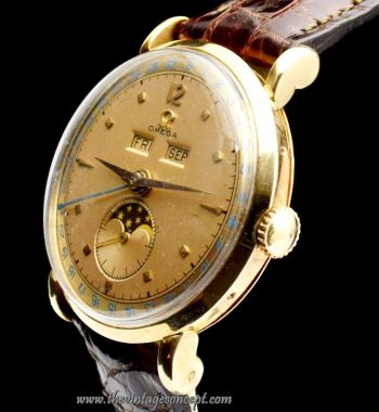 Omega 14K Yellow Gold Triple Date Moonphase Manual Wind (SOLD) - The Vintage Concept