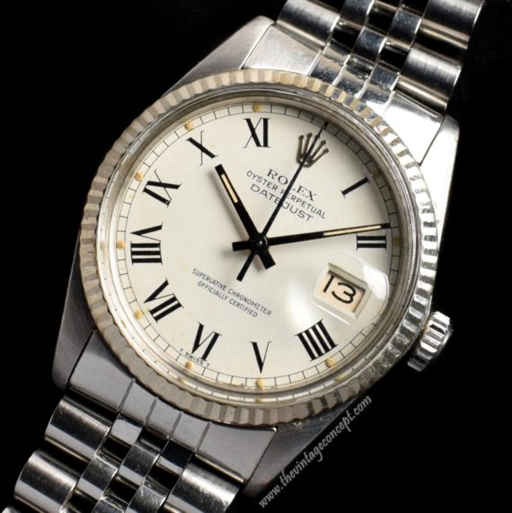 Rolex Datejust White Dial Black Roman Index 16014 (SOLD) - The Vintage Concept