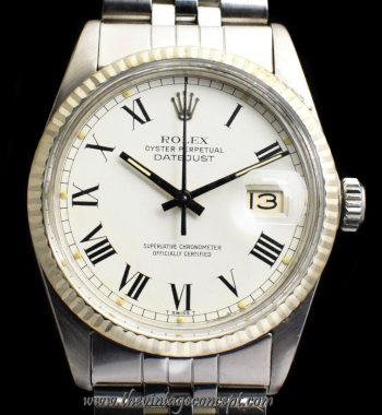 Rolex Datejust White Dial Black Roman Index 16014 (SOLD) - The Vintage Concept