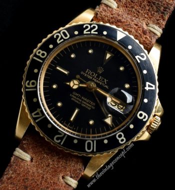 Rolex GMT-Master 18K YG Black Nipple Dial 1675 (SOLD) - The Vintage Concept