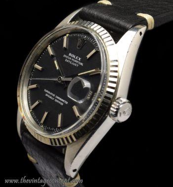 Rolex Datejust Matte Black Dial 1601 (SOLD) - The Vintage Concept