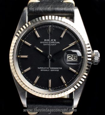 Rolex Datejust Matte Black Dial 1601 (SOLD) - The Vintage Concept