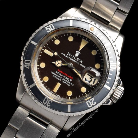 Rolex Submariner Single Red MK III Chocolate Dial 1680 (SOLD) - The Vintage Concept