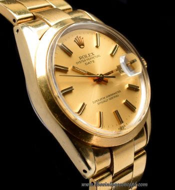 Rolex Date 18K Gold Plated Golden Dial 1550 (SOLD) - The Vintage Concept