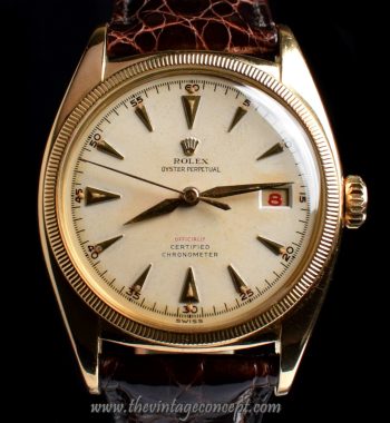 Rolex Big Bubbleback 18K YG Red "Officially" Creamy Dial 6075 (SOLD) - The Vintage Concept