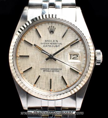 Rolex Datejust Silver Linen Dial 16014 (SOLD) - The Vintage Concept