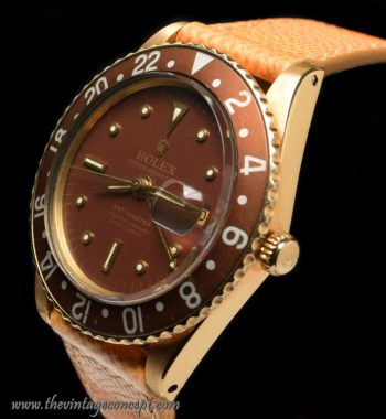 Rolex GMT-Master 18K YG Brown Nipple Dial No Guard 1675 (SOLD) - The Vintage Concept