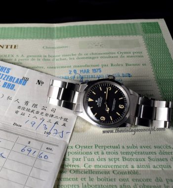 Rolex Explorer Matte Dial 1016 w/ Original Paper & Purchase Invoice (SOLD) - The Vintage Concept