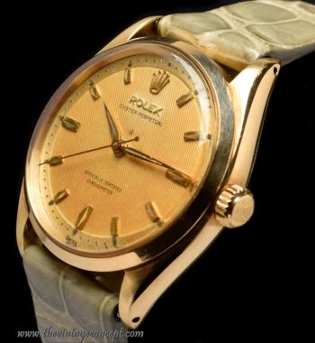 Rolex Oyster Perpetual 14K YG Creamy Waffle Dial 6564 ( SOLD ) - The Vintage Concept