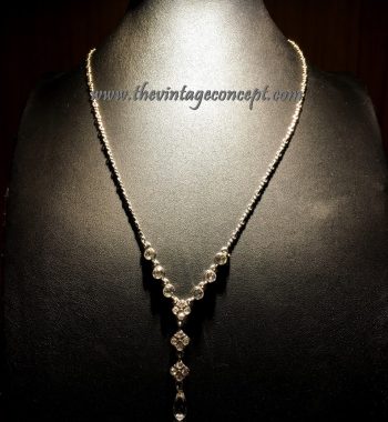 Vintage Givenchy Silver Plated Swarovski Crystals & Crystal Drop Necklace - The Vintage Concept
