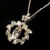 1950’s Silver Tone Crystal Pendant Necklace