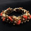 1950’s Boucher Couture Coral Disc and Faux Pearl Gold Plated Bracelet  (SOLD)