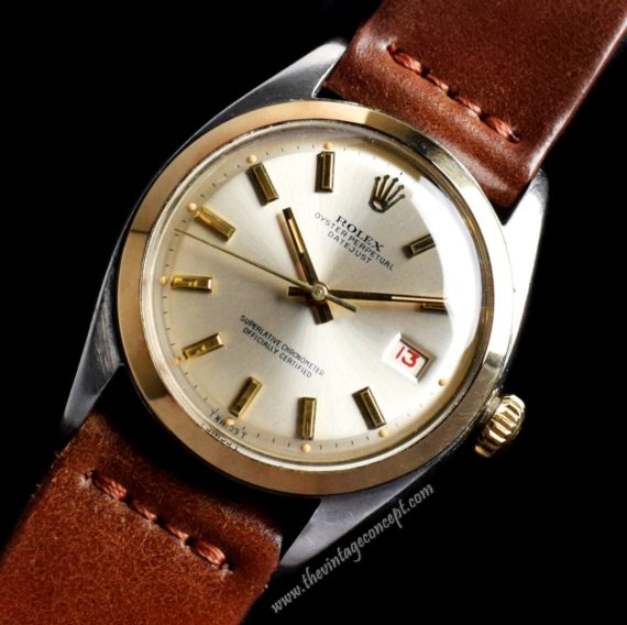 Rolex Datejust Two-Tones Silver Dial 6104 (SOLD) - The Vintage Concept