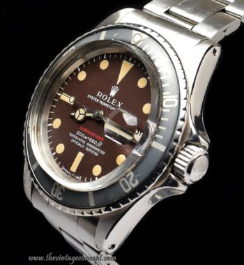 Rolex Submariner Single Red MK III Tropical Dial 1680 (Box Set) (SOLD) - The Vintage Concept