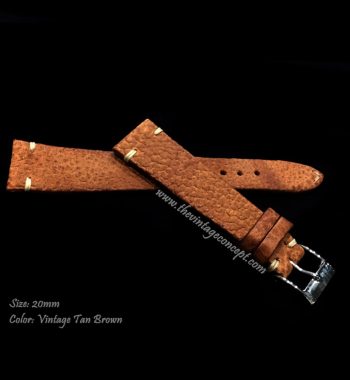20 x 16mm Vintage Tan Brown Leather Strap - The Vintage Concept