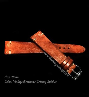 20 x 16mm Vintage Tan Leather Strap - The Vintage Concept
