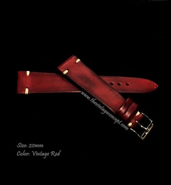 20 x 16mm Vintage Red Leather Strap - The Vintage Concept