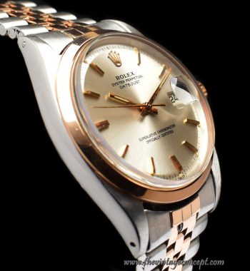 Rolex Datejust Two-Tones RG/SS Silver Dial 1600 (SOLD) - The Vintage Concept