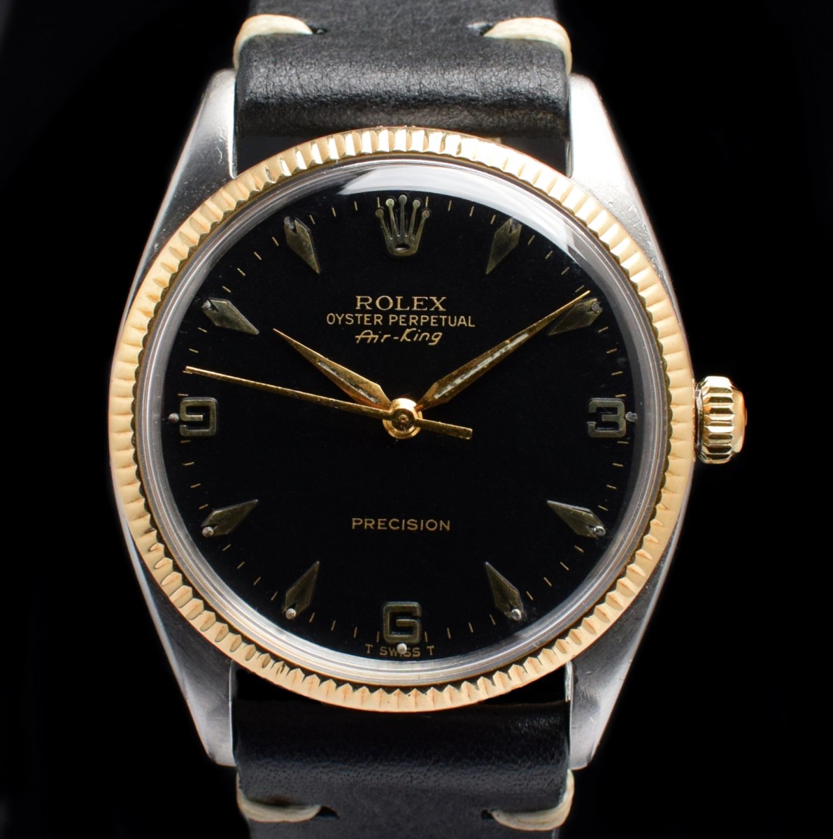 Rolex Air-King Two-Tones Black T Swiss T Dial 5505 (SOLD) - The Vintage ...
