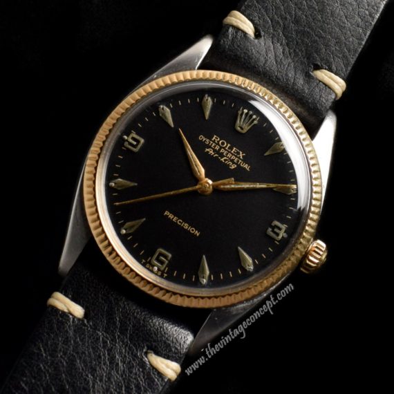 Rolex Air-King Two-Tones Black T Swiss T Dial 5505 (SOLD) - The Vintage Concept