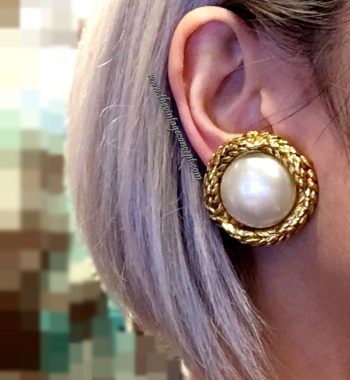 Chanel Gold Tone Big Faux Pearl Clip Earring (SOLD) - The Vintage Concept