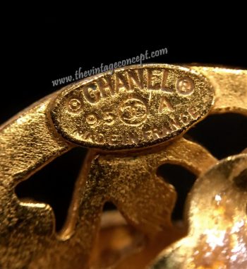 Chanel Gold Tone Hollow with Logo Clip Earring (SOLD) - The Vintage Concept