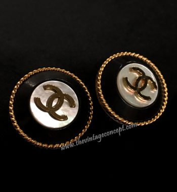 Chanel Mother of Pearl Logo Clip Earring (SOLD) - The Vintage Concept