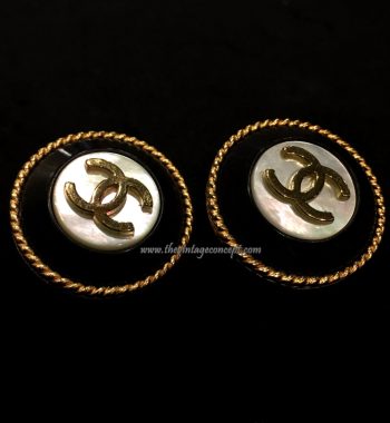Chanel Mother of Pearl Logo Clip Earring (SOLD) - The Vintage Concept