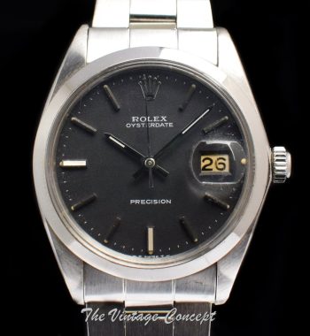 Rolex Oysterdate Matte Black Dial 6694 (SOLD) - The Vintage Concept