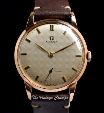 1940's Vintage Omega 18K Gold Silver Pyramid Sub Second Dial Manual Wind - The Vintage Concept