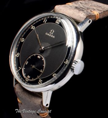 1940's Vintage Omega Two-Tones Black Numeral Sub Second Dial Manual Wind (SOLD) - The Vintage Concept