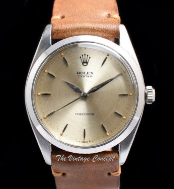 Rolex Oyster Precision Silver Dial Manual Wind 6424 w/ Original Guarantee (SOLD) - The Vintage Concept