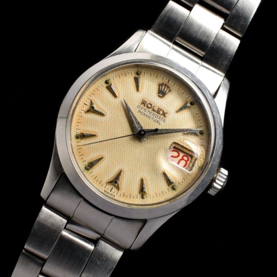 Rolex Oysterdate Perpetual Waffle Creamy Dial 6518 - The Vintage Concept