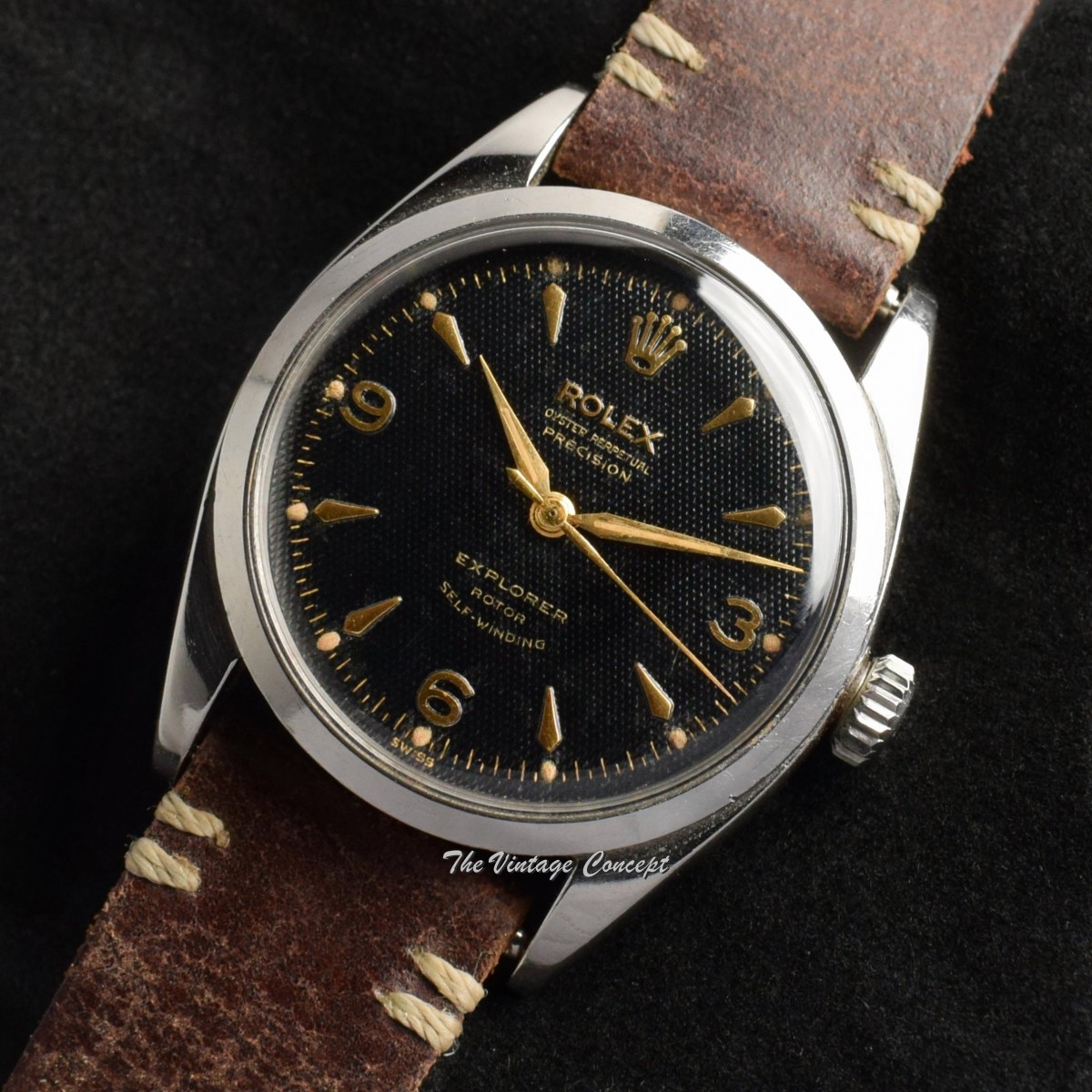 Rolex Explorer Honeycomb Mirror Glossy Gilt Dial 6298 (SOLD) - The ...