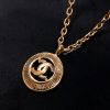 Chanel Gold Tone Round Shape Logo Short Necklace from 80’s (SOLD)