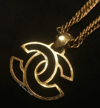 Chanel Gold Tone Hollow Logo Necklace 98A (SOLD) - The Vintage Concept