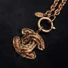 Chanel Gold Tone Matelasse Logo Gold Chain Necklace “3857” 80’s (SOLD)