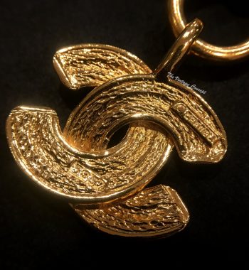 Chanel Gold Tone Matelasse Logo Gold Chain Necklace "3857" 80's (SOLD) - The Vintage Concept