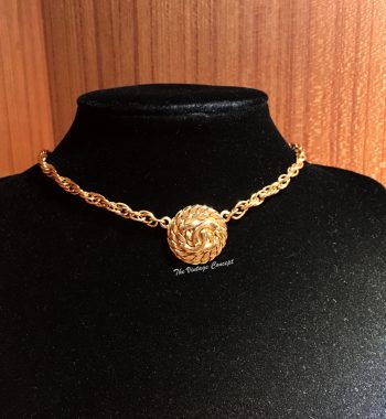 Chanel Gold Tone Round Shape Logo Choker "3632" 80's (SOLD) - The Vintage Concept