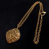 Chanel Gold Tone Diamond Shape Long Necklace “3892” 80’s (SOLD)
